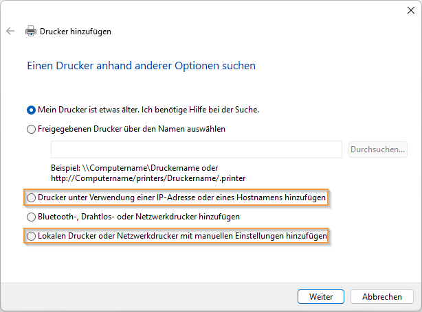 DruckerOptionen