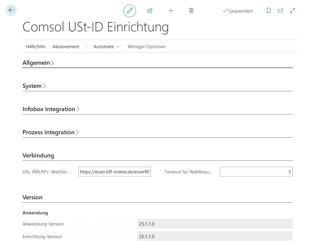 Einrichtung Karte